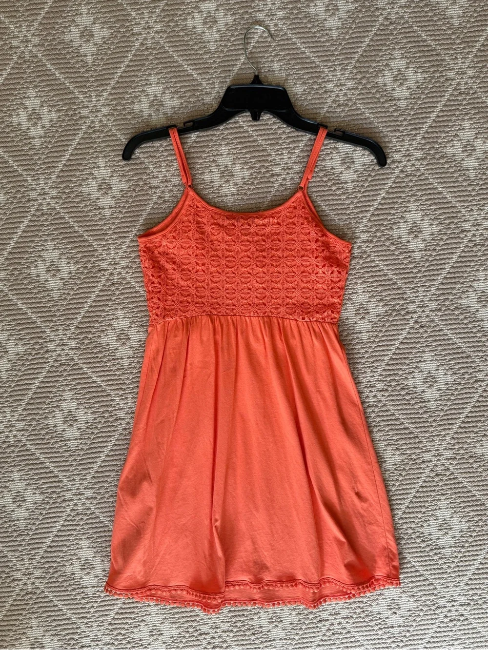 Topshop Coral Crochet Bodice Spaghetti Strap Camisole